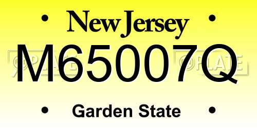 M65007Q New Jersey License Plate