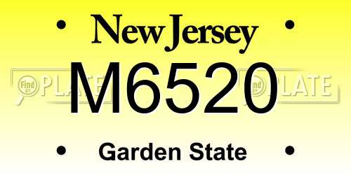 M6520 New Jersey License Plate