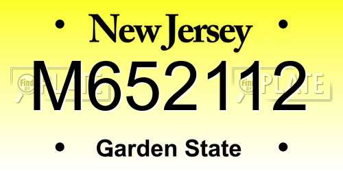 M652112 New Jersey License Plate