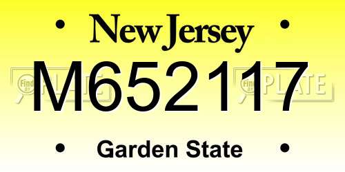 M652117 New Jersey License Plate