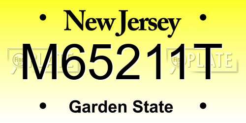 M65211T New Jersey License Plate