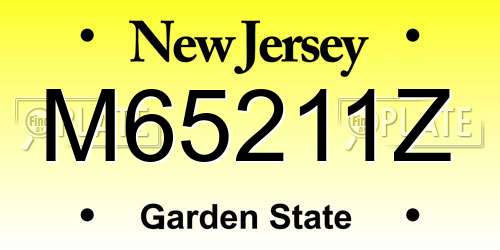 M65211Z New Jersey License Plate