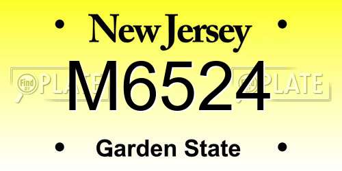 M6524 New Jersey License Plate