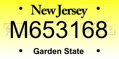 M653168 New Jersey License Plate