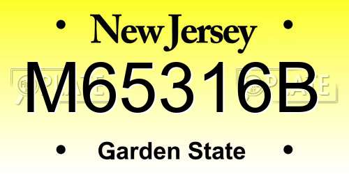 M65316B New Jersey License Plate