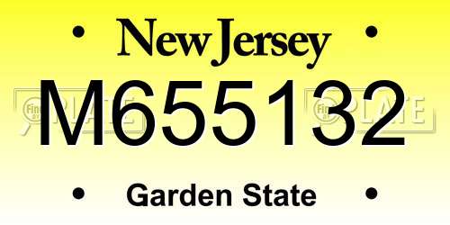 M655132 New Jersey License Plate