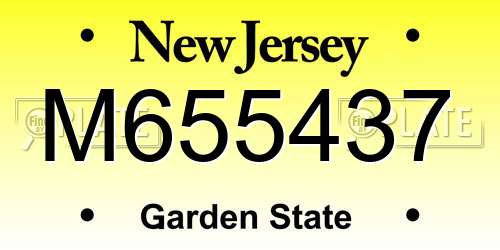 M655437 New Jersey License Plate