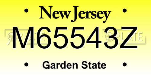 M65543Z New Jersey License Plate