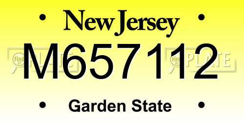 M657112 New Jersey License Plate