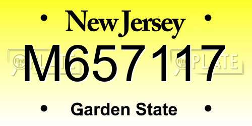 M657117 New Jersey License Plate