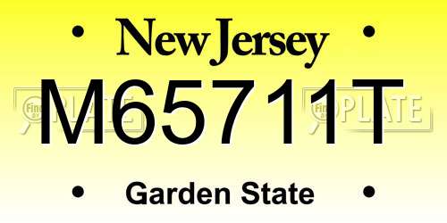 M65711T New Jersey License Plate