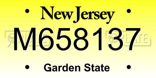 M658137 New Jersey License Plate