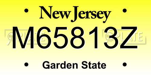 M65813Z New Jersey License Plate