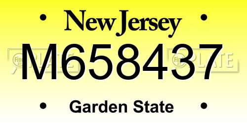 M658437 New Jersey License Plate