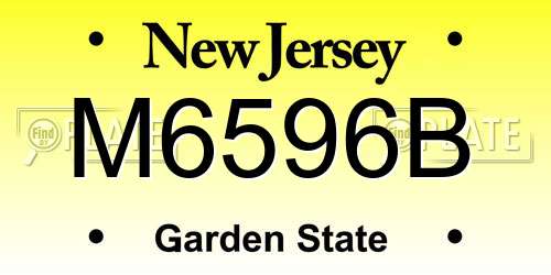 M6596B New Jersey License Plate