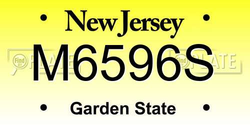 M6596S New Jersey License Plate