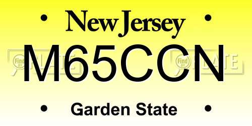 M65CCN New Jersey License Plate