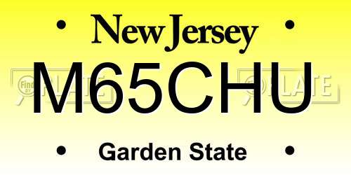 M65CHU New Jersey License Plate