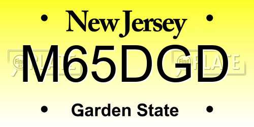 M65DGD New Jersey License Plate