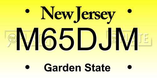 M65DJM New Jersey License Plate