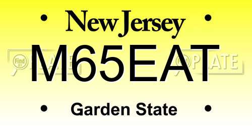 M65EAT New Jersey License Plate
