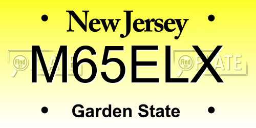 M65ELX New Jersey License Plate