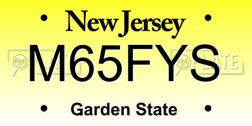 M65FYS New Jersey License Plate