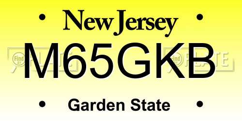 M65GKB New Jersey License Plate