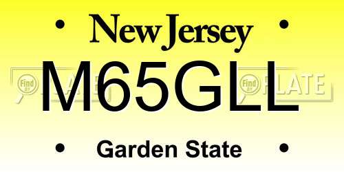 M65GLL New Jersey License Plate