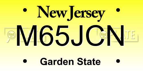 M65JCN New Jersey License Plate