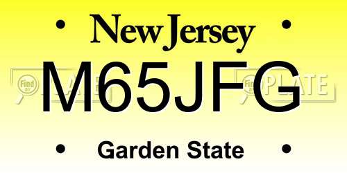 M65JFG New Jersey License Plate