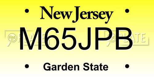 M65JPB New Jersey License Plate