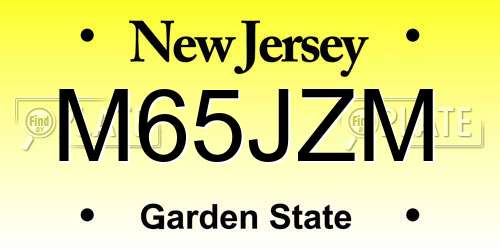 M65JZM New Jersey License Plate