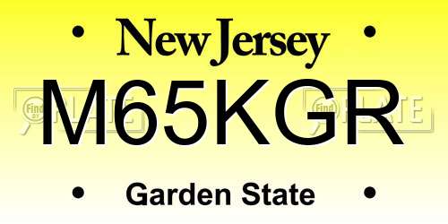 M65KGR New Jersey License Plate