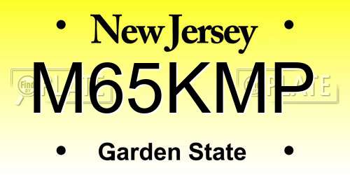 M65KMP New Jersey License Plate