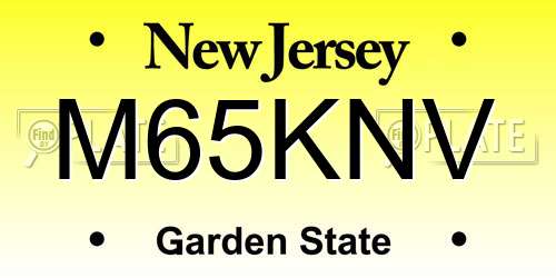 M65KNV New Jersey License Plate