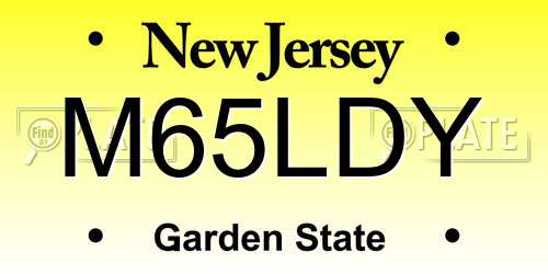 M65LDY New Jersey License Plate