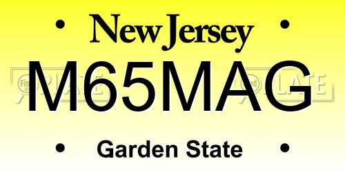 M65MAG New Jersey License Plate