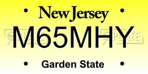 M65MHY New Jersey License Plate