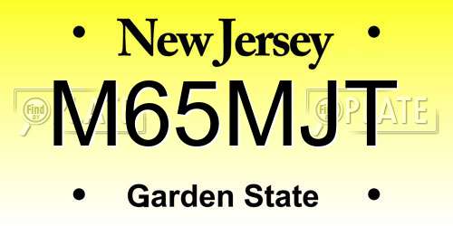 M65MJT New Jersey License Plate