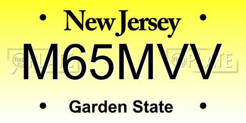 M65MVV New Jersey License Plate