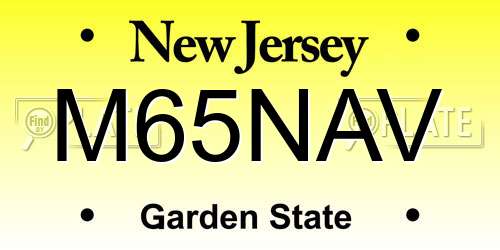 M65NAV New Jersey License Plate