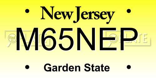 M65NEP New Jersey License Plate