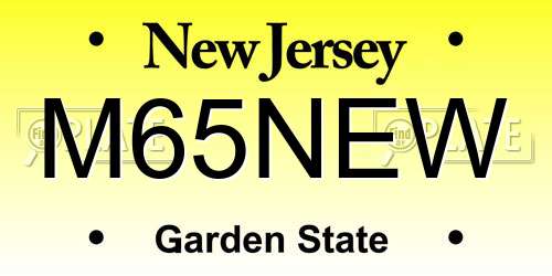 M65NEW New Jersey License Plate