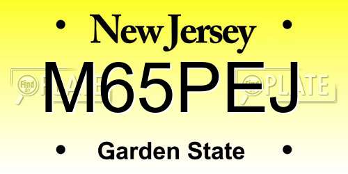 M65PEJ New Jersey License Plate