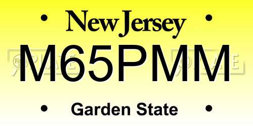 M65PMM New Jersey License Plate