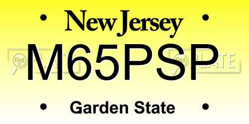 M65PSP New Jersey License Plate