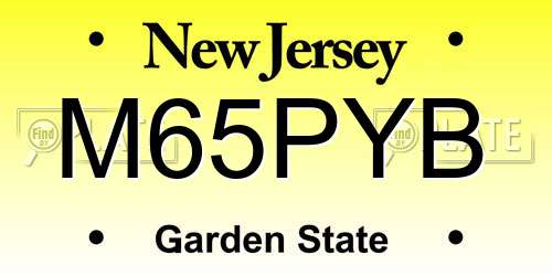 M65PYB New Jersey License Plate
