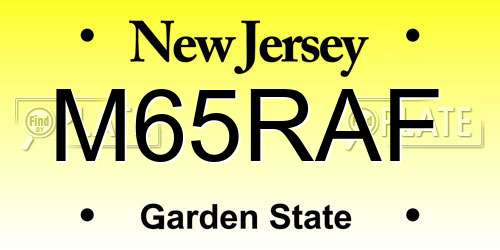 M65RAF New Jersey License Plate
