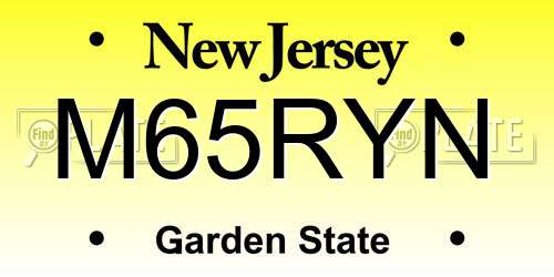 M65RYN New Jersey License Plate